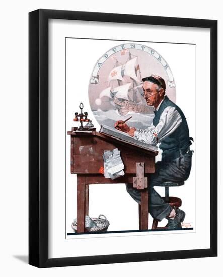 "Escape to Adventure", June 7,1924-Norman Rockwell-Framed Giclee Print