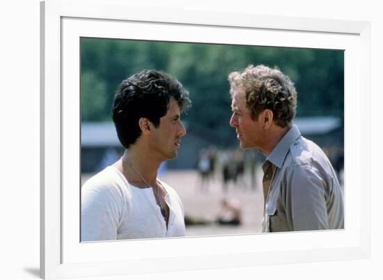 ESCAPE TO VICTORY, 1981 directed by JOHN HUSTON Sylvester Stallone and Michael Caine (photo)-null-Framed Photo