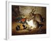 Escaped: Two Rabbits and Guinea Pig-Alfred R. Barber-Framed Giclee Print