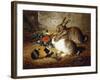 Escaped: Two Rabbits and Guinea Pig-Alfred R. Barber-Framed Giclee Print