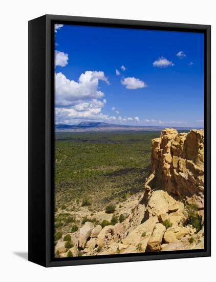 Escarpment and Lava Beds in El Malpais National Monument, New Mexico-Michael DeFreitas-Framed Stretched Canvas