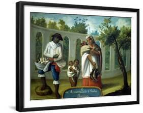 Escena de Mestizaje N13, De Albarazado E India: Barsino-null-Framed Giclee Print