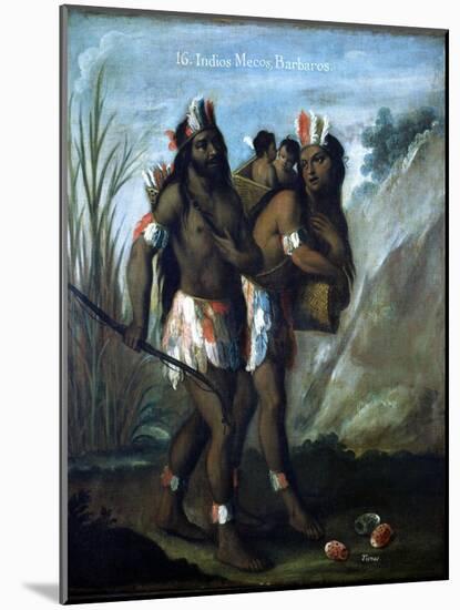 Escena de Mestizaje N16, Indios Mecos, Bárbaros-null-Mounted Giclee Print