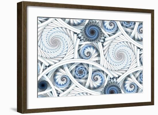 Escher-Like Fractal Spirals-null-Framed Art Print