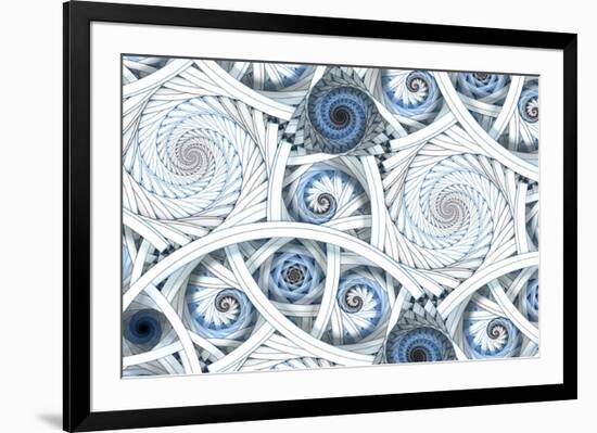 Escher-Like Fractal Spirals-null-Framed Art Print