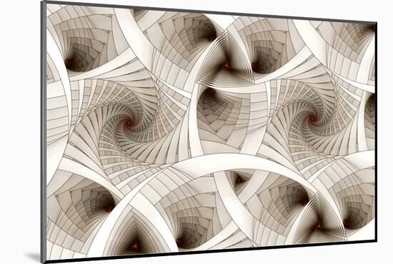 Escher-Like Spiral Stairs-null-Mounted Art Print