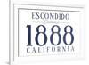 Escondido, California - Established Date (Blue)-Lantern Press-Framed Art Print