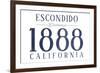 Escondido, California - Established Date (Blue)-Lantern Press-Framed Art Print