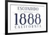 Escondido, California - Established Date (Blue)-Lantern Press-Framed Art Print