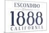 Escondido, California - Established Date (Blue)-Lantern Press-Mounted Art Print