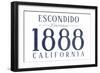 Escondido, California - Established Date (Blue)-Lantern Press-Framed Art Print