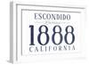 Escondido, California - Established Date (Blue)-Lantern Press-Framed Art Print