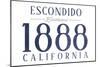 Escondido, California - Established Date (Blue)-Lantern Press-Mounted Art Print