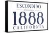 Escondido, California - Established Date (Blue)-Lantern Press-Framed Stretched Canvas
