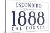 Escondido, California - Established Date (Blue)-Lantern Press-Stretched Canvas