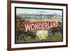 Escondido, California, Wonderland Brand Citrus Label-Lantern Press-Framed Premium Giclee Print