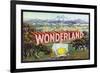 Escondido, California, Wonderland Brand Citrus Label-Lantern Press-Framed Premium Giclee Print