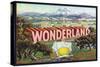 Escondido, California, Wonderland Brand Citrus Label-Lantern Press-Stretched Canvas