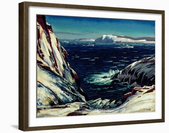 Escort Entering Harbour, St. John's 1945-Thomas Charles Wood-Framed Giclee Print