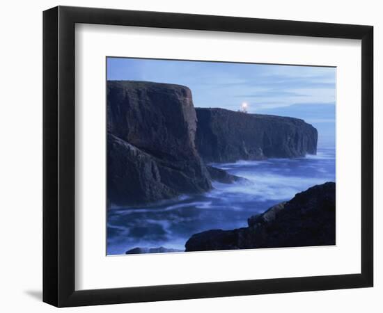 Eshaness Basalt Cliffs at Dusk, Eshaness, Northmavine, Shetland Islands, Scotland-Patrick Dieudonne-Framed Photographic Print