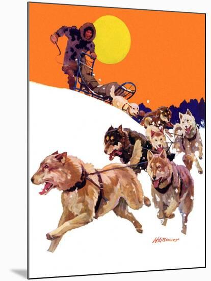 "Eskimo and Dog Sled,"February 29, 1936-Maurice Bower-Mounted Giclee Print