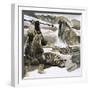 Eskimo Attacking Walrus-English School-Framed Giclee Print