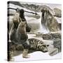 Eskimo Attacking Walrus-English School-Stretched Canvas