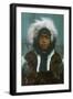 Eskimo Boy named "Menadelook" - Alaska-Lantern Press-Framed Art Print