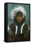 Eskimo Boy named "Menadelook" - Alaska-Lantern Press-Framed Stretched Canvas