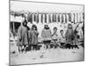 Eskimo Children in front of Dried Salmon Photograph - Alaska-Lantern Press-Mounted Art Print