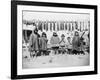Eskimo Children in front of Dried Salmon Photograph - Alaska-Lantern Press-Framed Art Print