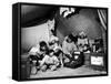 Eskimo Family Admiring their Modern Conveniences, a Victrola, a Sewing Machine and a Stove-Margaret Bourke-White-Framed Stretched Canvas