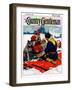 "Eskimo Family Meal," Country Gentleman Cover, March 1, 1928-Frank Schoonover-Framed Giclee Print