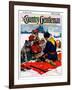 "Eskimo Family Meal," Country Gentleman Cover, March 1, 1928-Frank Schoonover-Framed Giclee Print