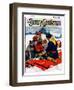 "Eskimo Family Meal," Country Gentleman Cover, March 1, 1928-Frank Schoonover-Framed Giclee Print