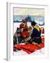 "Eskimo Family Meal,"March 1, 1928-Frank Schoonover-Framed Giclee Print