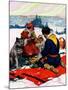 "Eskimo Family Meal,"March 1, 1928-Frank Schoonover-Mounted Giclee Print