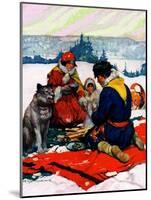 "Eskimo Family Meal,"March 1, 1928-Frank Schoonover-Mounted Giclee Print