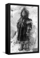 Eskimo Girl in a Parka in Nome, Alaska Photograph - Nome, AK-Lantern Press-Framed Stretched Canvas