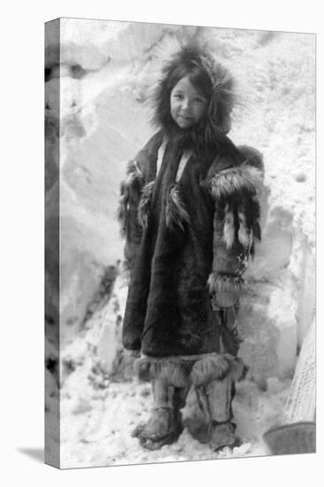 Eskimo Girl in a Parka in Nome, Alaska Photograph - Nome, AK-Lantern Press-Stretched Canvas