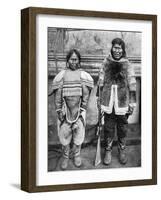 Eskimo Hunter and His Wife in Winter Costume, C1922-Brown Bros-Framed Giclee Print