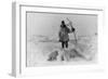 Eskimo Hunter with Polar Bear Photograph - Alaska-Lantern Press-Framed Art Print