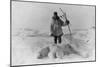 Eskimo Hunter with Polar Bear Photograph - Alaska-Lantern Press-Mounted Art Print
