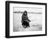 Eskimo Ice Fishing in Nome, Alaska Photograph - Nome, AK-Lantern Press-Framed Art Print