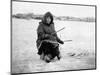 Eskimo Ice Fishing in Nome, Alaska Photograph - Nome, AK-Lantern Press-Mounted Art Print