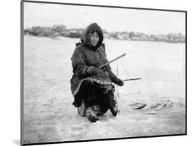 Eskimo Ice Fishing in Nome, Alaska Photograph - Nome, AK-Lantern Press-Mounted Art Print