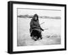 Eskimo Ice Fishing in Nome, Alaska Photograph - Nome, AK-Lantern Press-Framed Art Print