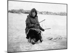 Eskimo Ice Fishing in Nome, Alaska Photograph - Nome, AK-Lantern Press-Mounted Art Print