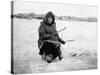 Eskimo Ice Fishing in Nome, Alaska Photograph - Nome, AK-Lantern Press-Stretched Canvas