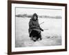 Eskimo Ice Fishing in Nome, Alaska Photograph - Nome, AK-Lantern Press-Framed Art Print